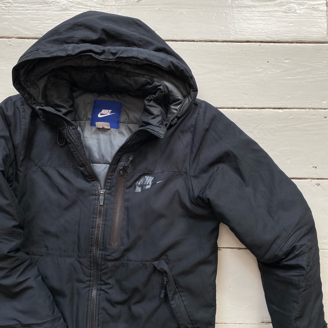 Nike Swoosh Black Puffer Jacket (Small)