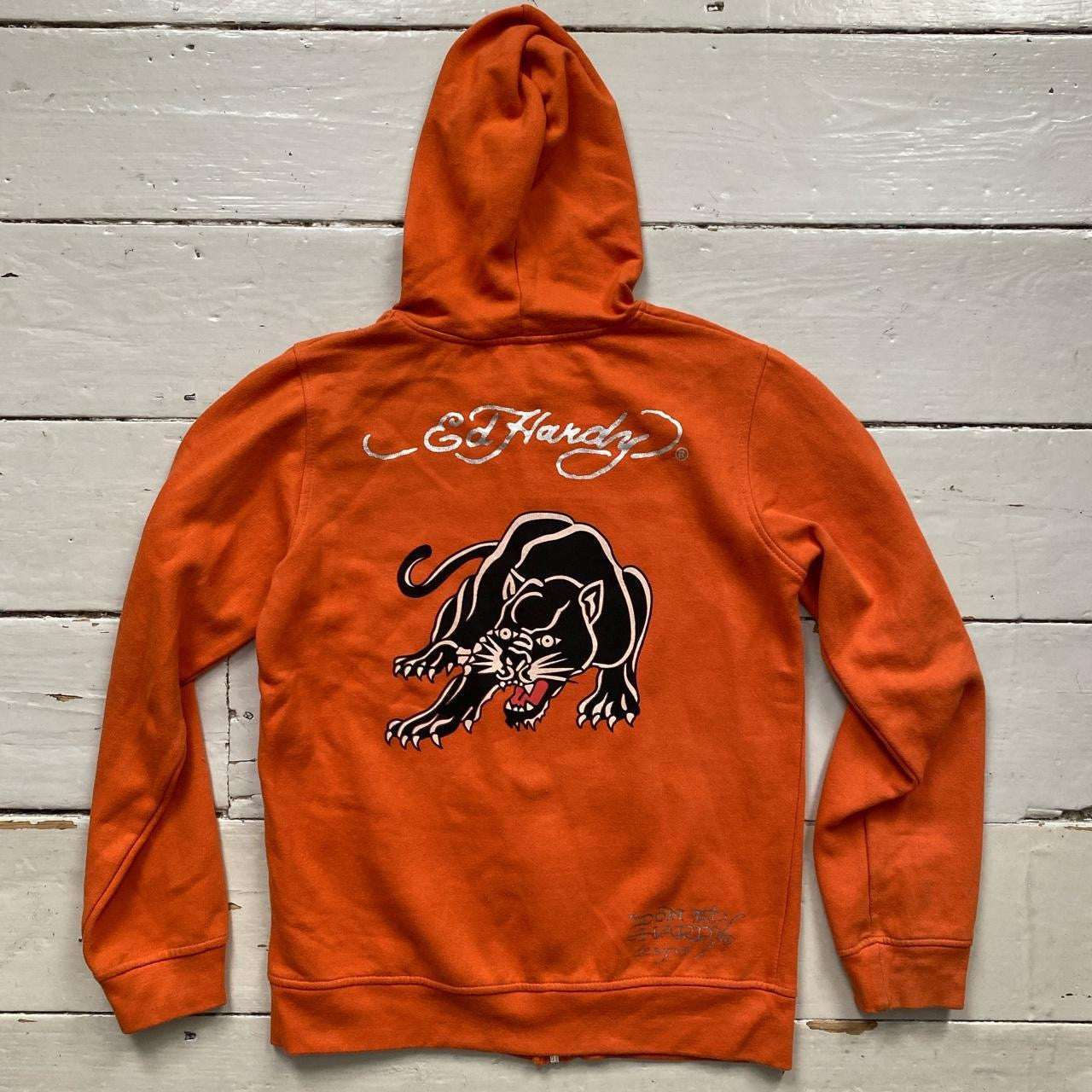 Ed Hardy Orange Panther Hoodie (Womens XS)