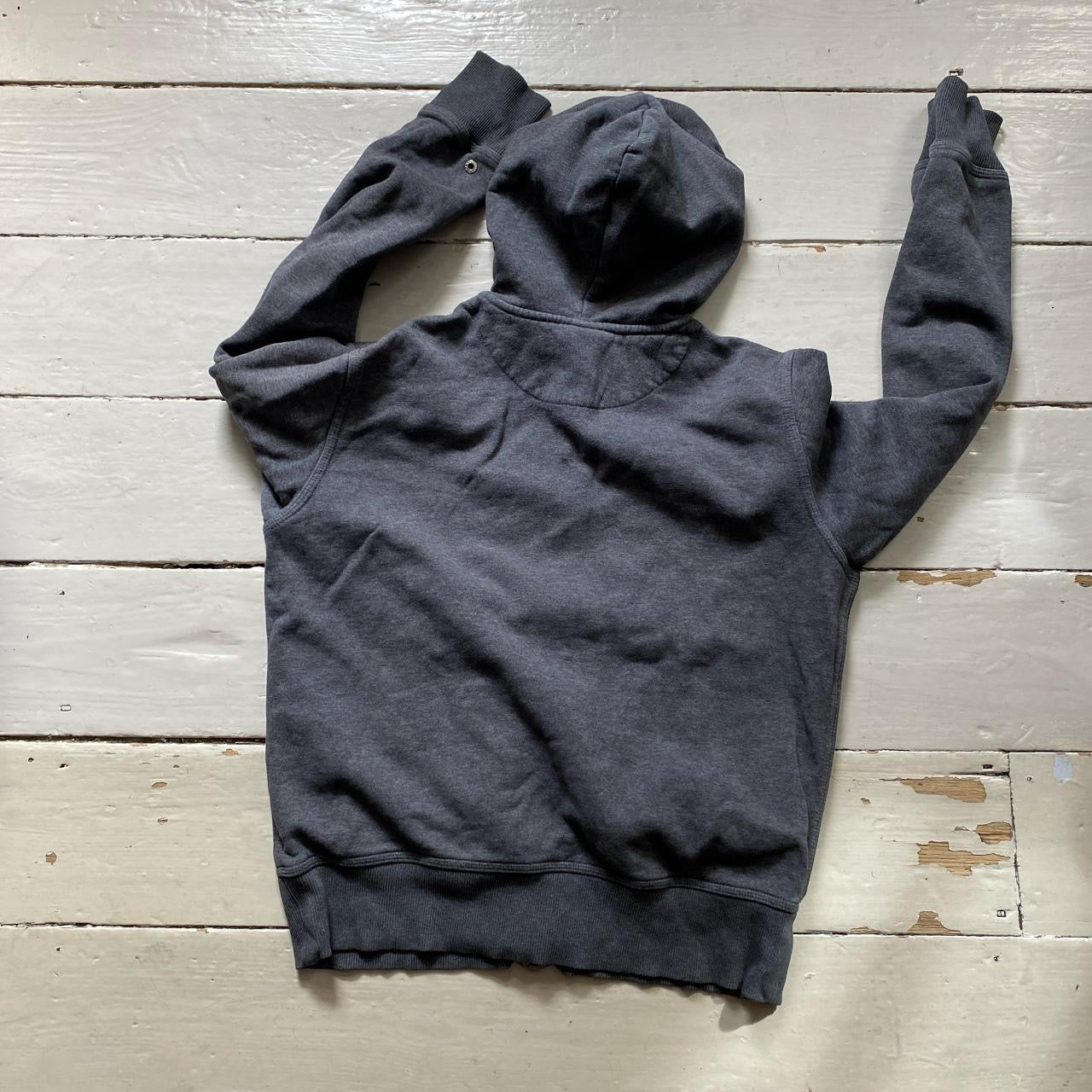 Nike Swoosh Grey and Blue Hoodie (Medium)