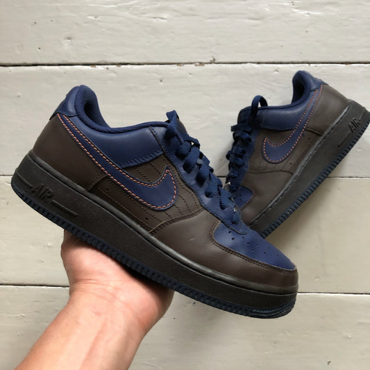 Nike Air Force 1 Vintage Chocolate Brown and Navy (UK 6)
