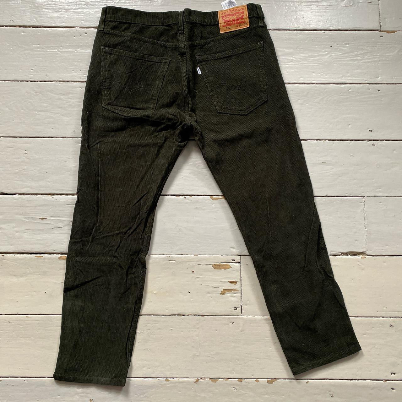 Levis 502 Olive Green Corduroy Jeans (36/28)