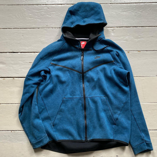 Nike Tech Fleece Blue Hoodie (Large)