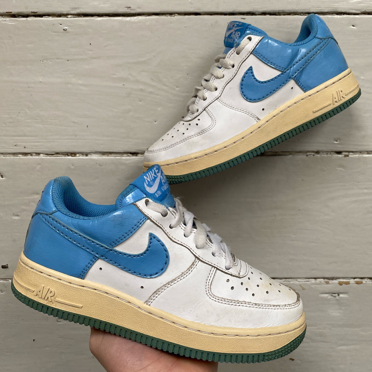 Nike Air Force 1 Vintage UNC and White (UK 3)