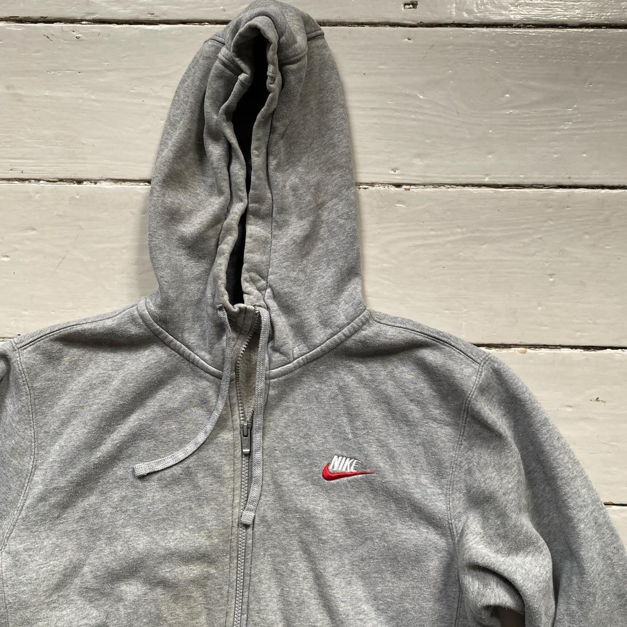 Nike Swoosh Hoodie Grey White (Small)