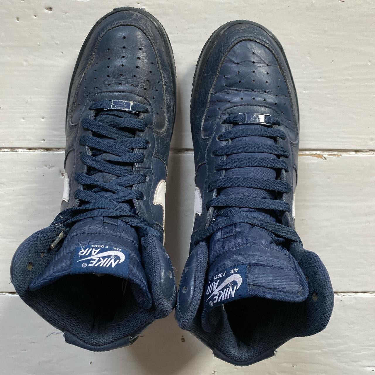 Nike Air Force 1 High Navy and White (UK 9)