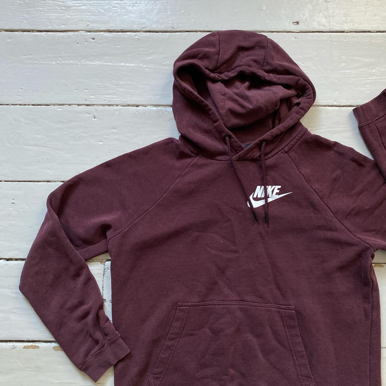 Nike Burgundy Swoosh Hoodie (Medium)