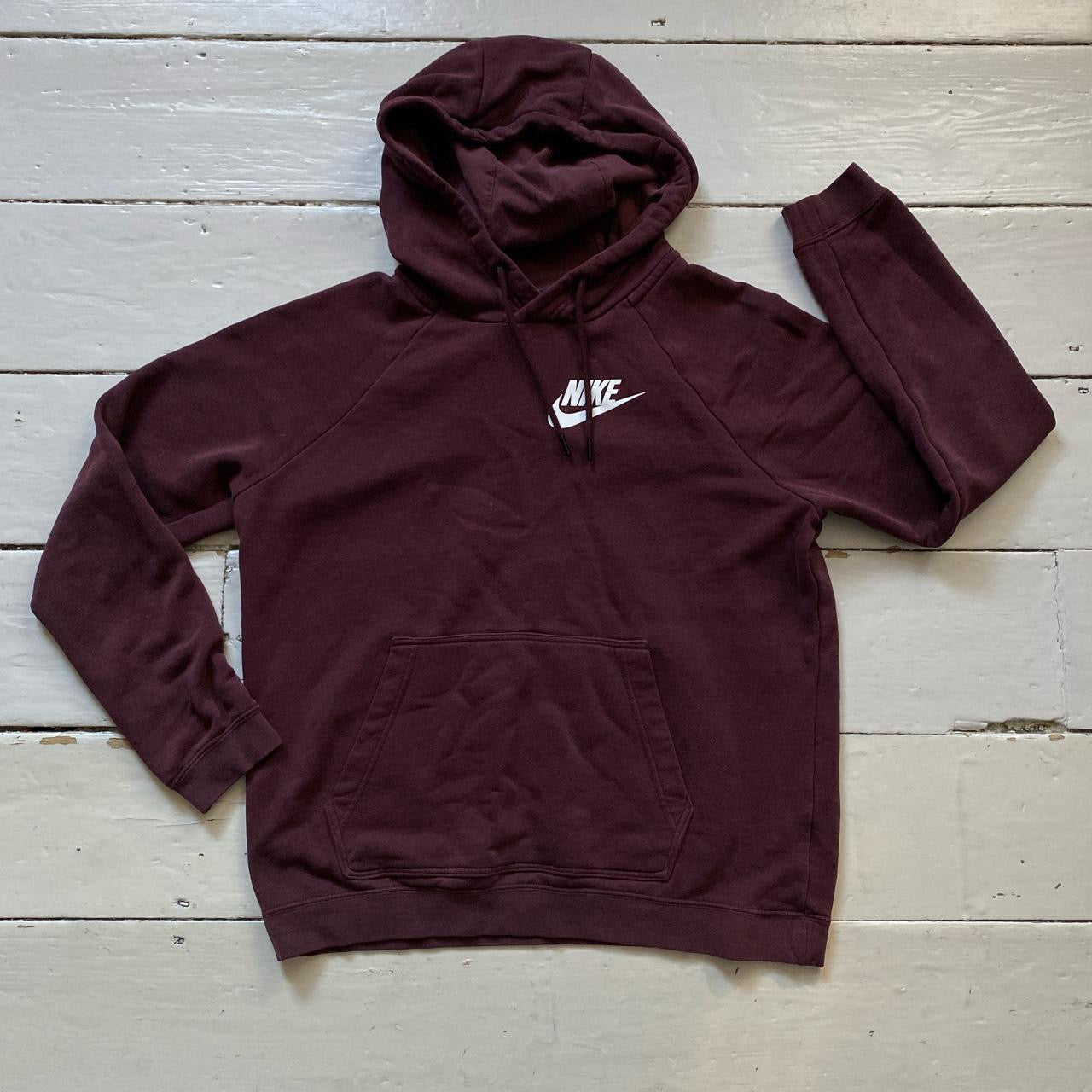 Nike Burgundy Swoosh Hoodie (Medium)