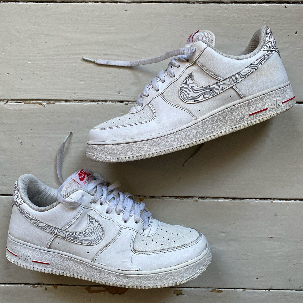 Nike Air Force 1 White and Red (UK 11)