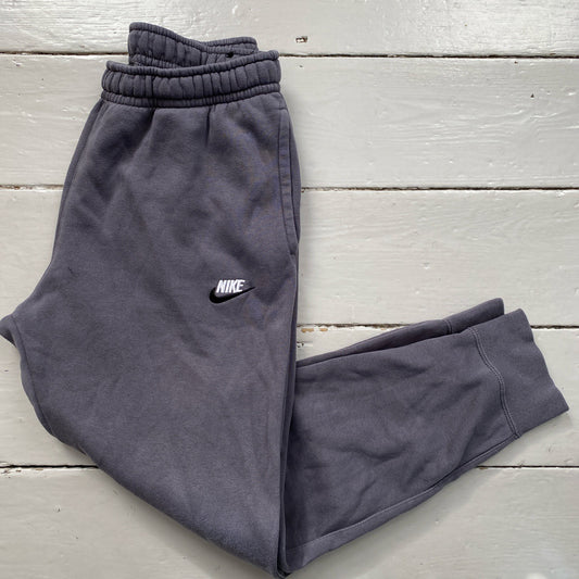Nike White Swoosh Grey Joggers (Medium)