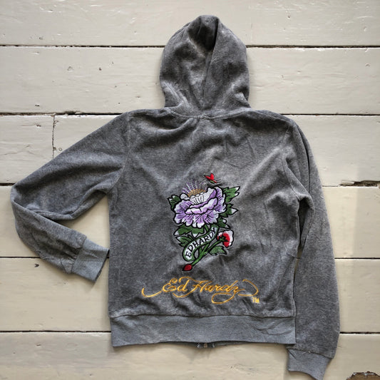 Ed Hardy Velour Hoodie (Size UK 12)