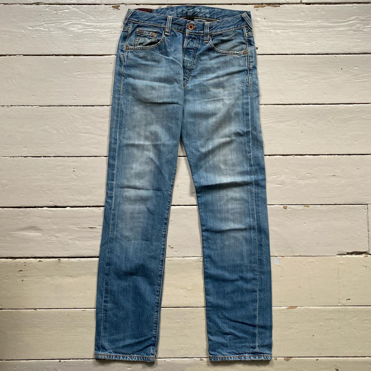 Evisu Light Blue White Swoosh Jeans (30/34)