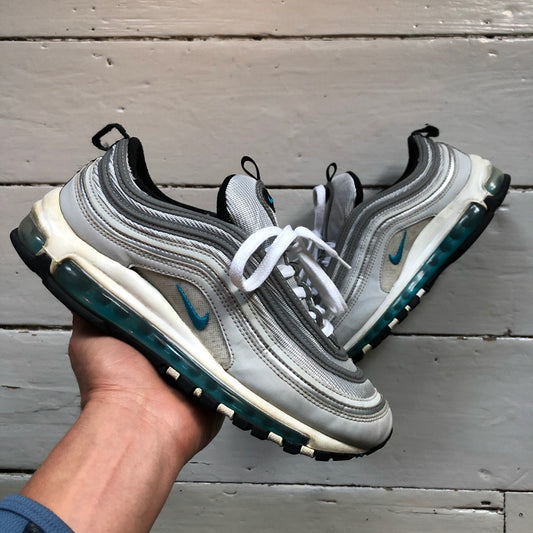Nike Air Max 97 Silver and Blue (UK 6.5)