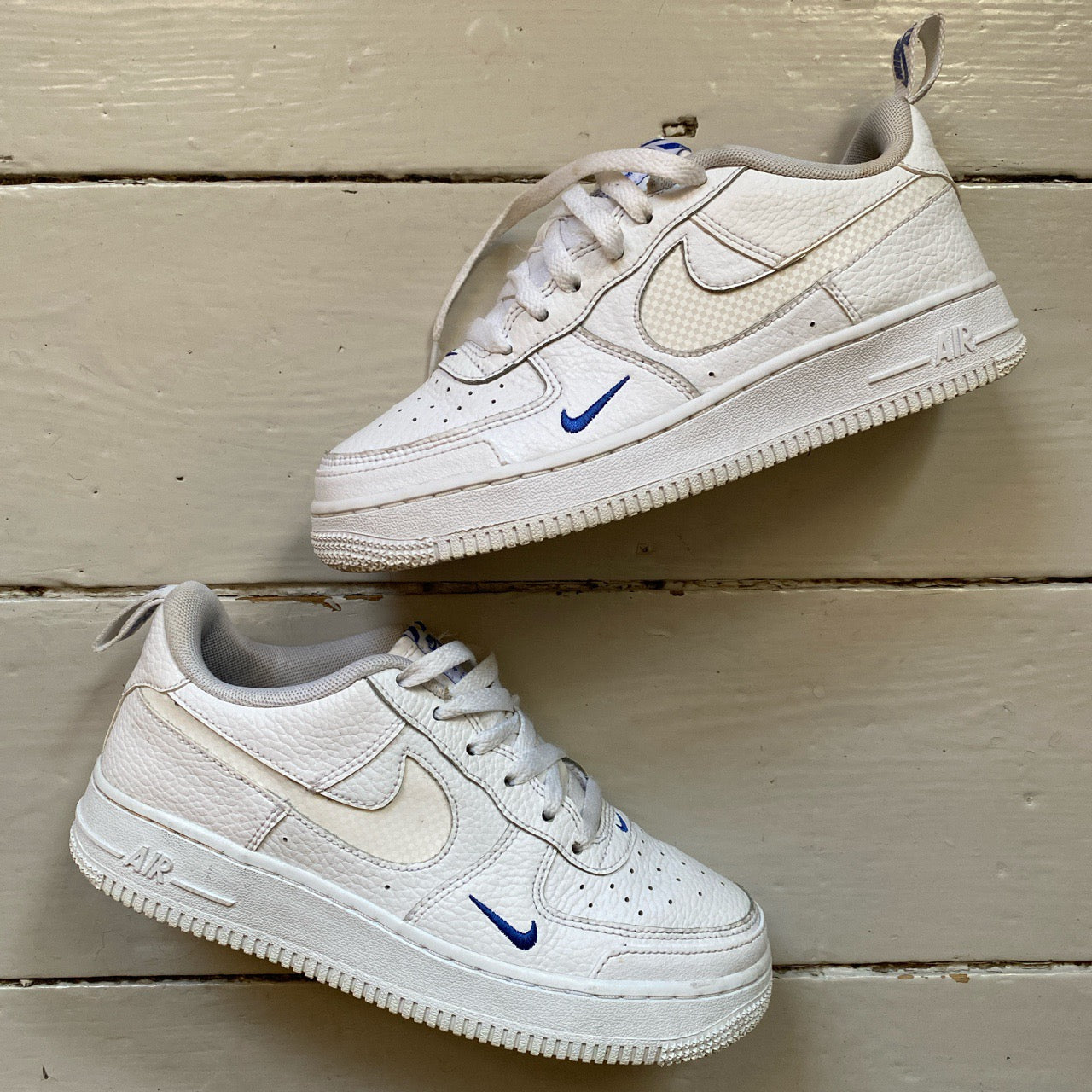 Nike Air Force 1 White and Blue (UK 4.5)