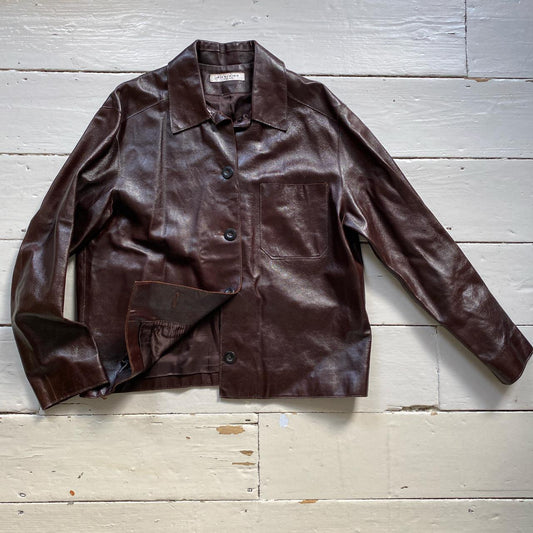 Nicole Farhi Brown Leather Womens Jacket (UK 10)