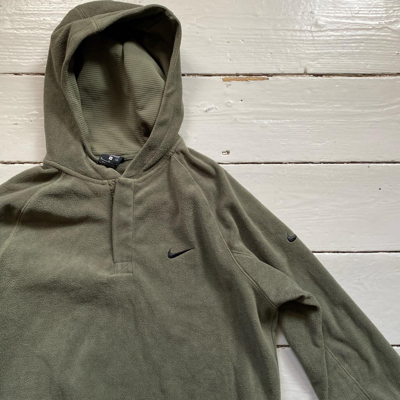 Nike Vintage Olive Fleece Hoodie (Medium)