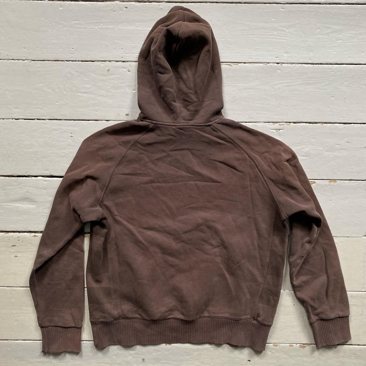 Nike Brown and Red Centre Swoosh Hoodie (Large)