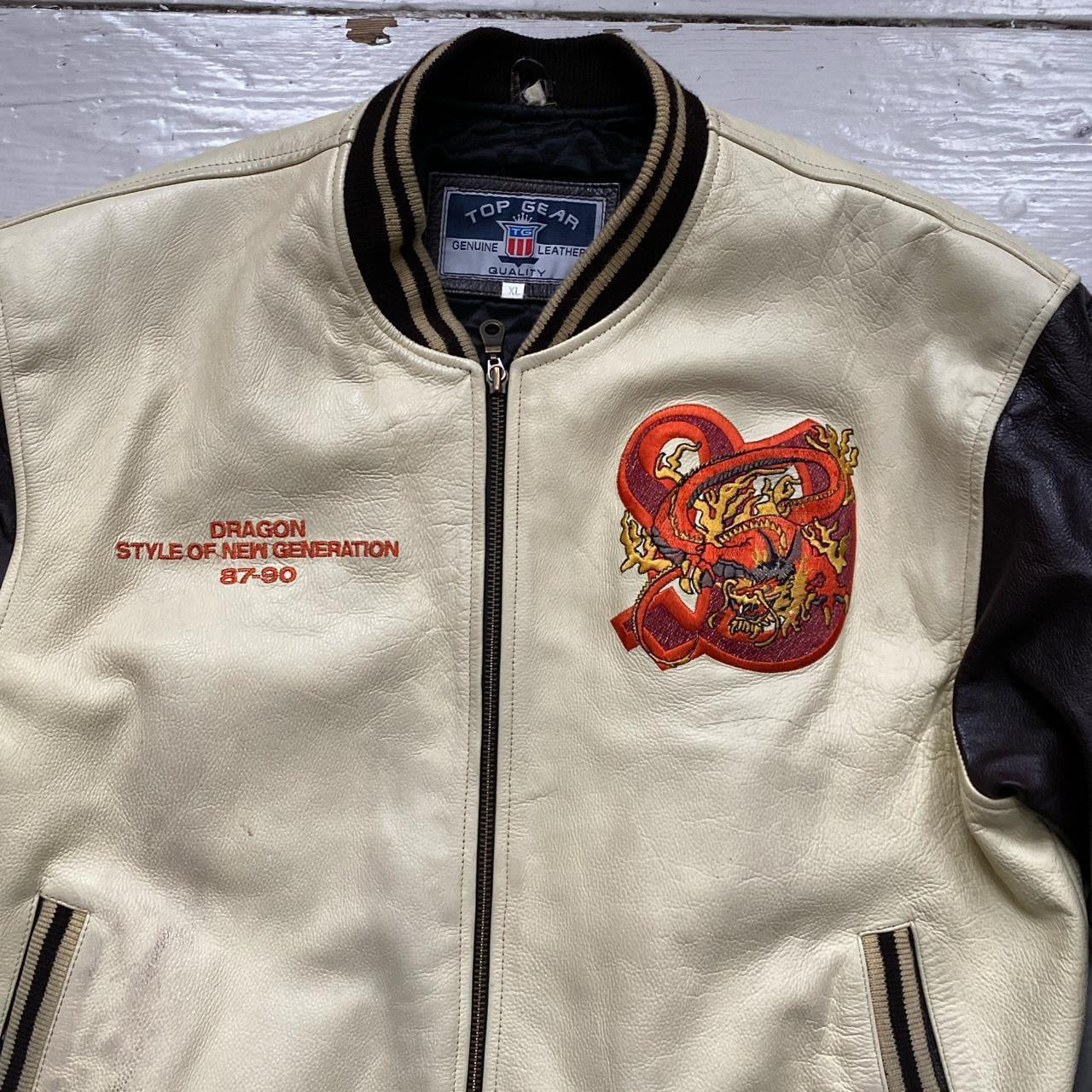 Dragon Top Gear Leather Vintage Jacket (XL)