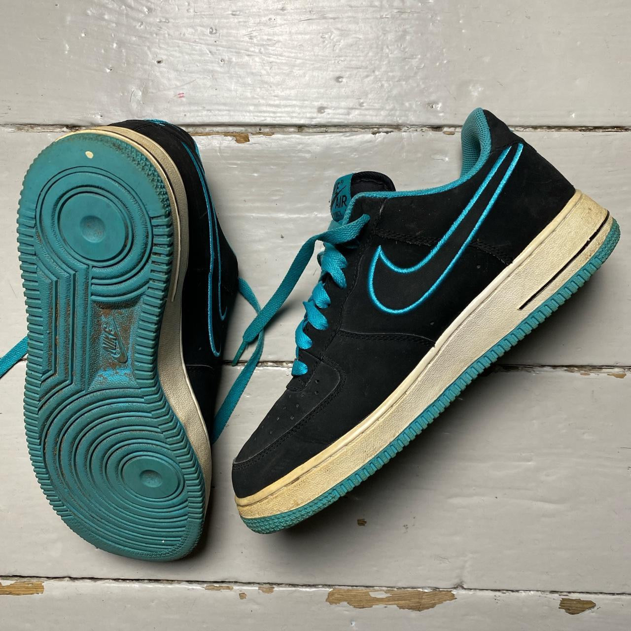 Nike Air Force 1 Black and Blue (UK 6.5)