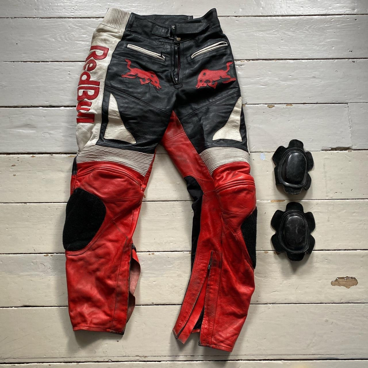 Redbull Full Leather Bomber Jacket and Trousers (Medium Jacket 34W Bottoms)