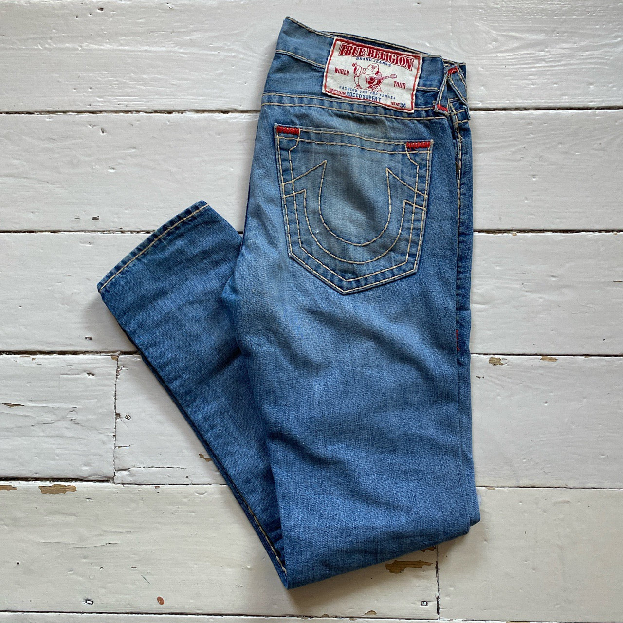 True Religion Stitch Rocco Super T Jeans (33/34)