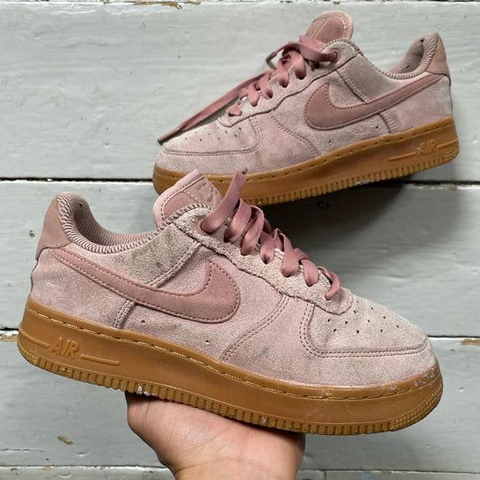 Nike Air Force 1 Pink Suede Gum (UK 4)