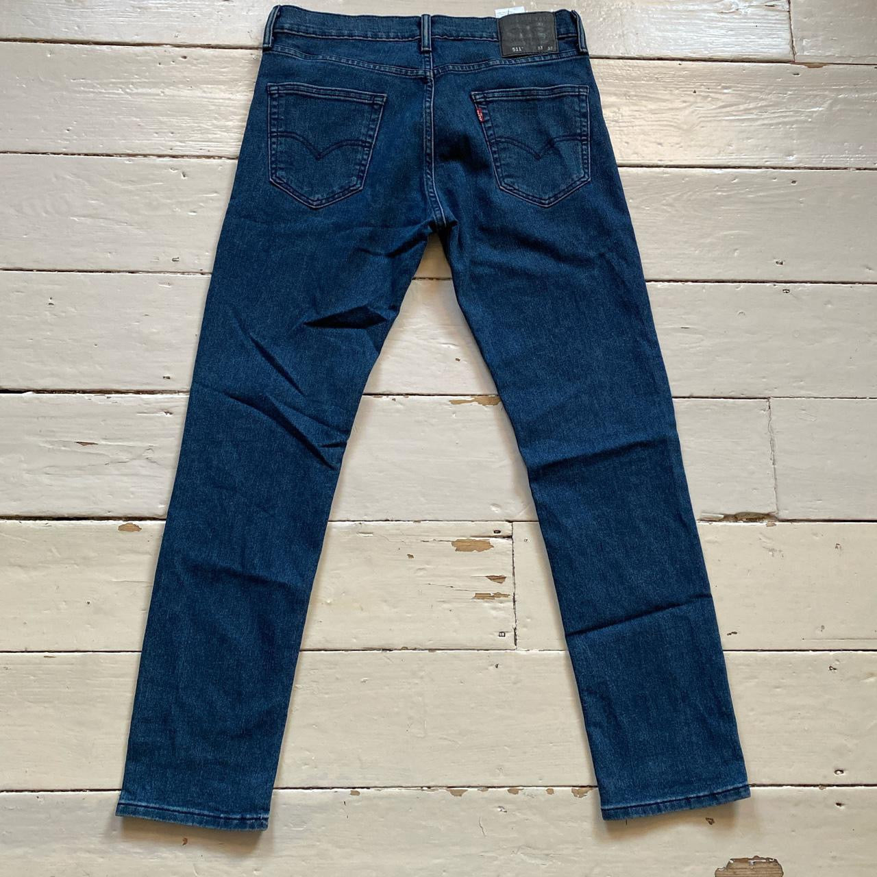 Levis 511 Slim Fit Navy Jeans (33/32)