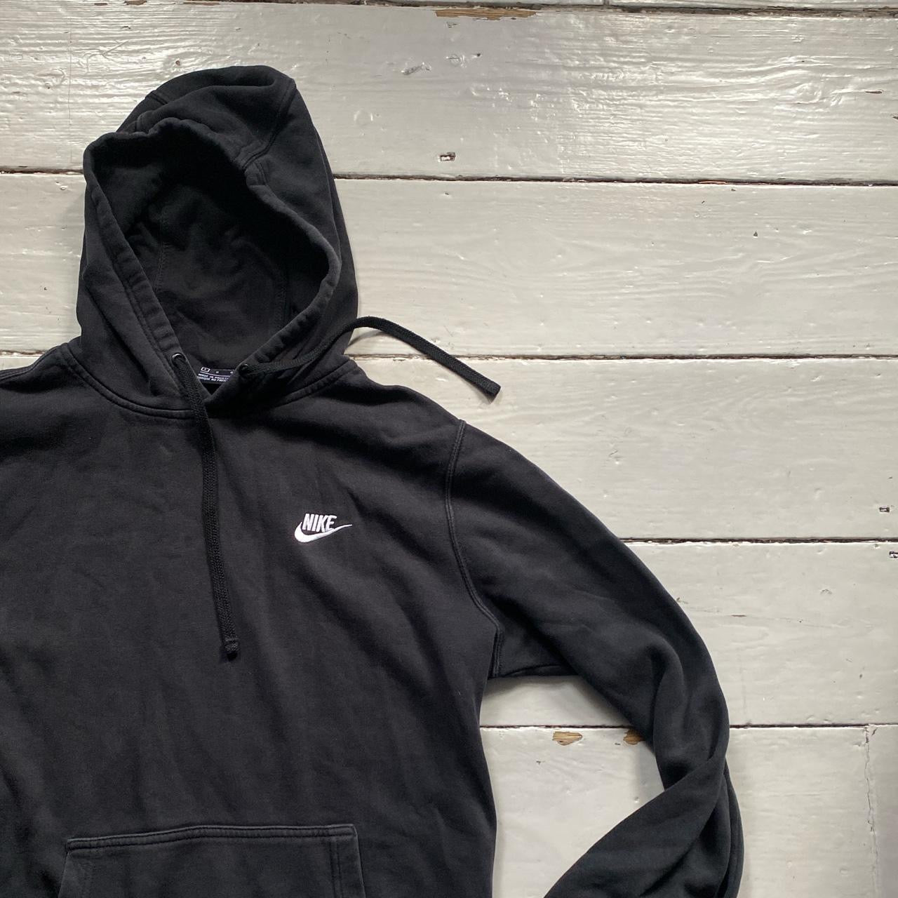 Nike Swoosh Black and White Hoodie (Large)