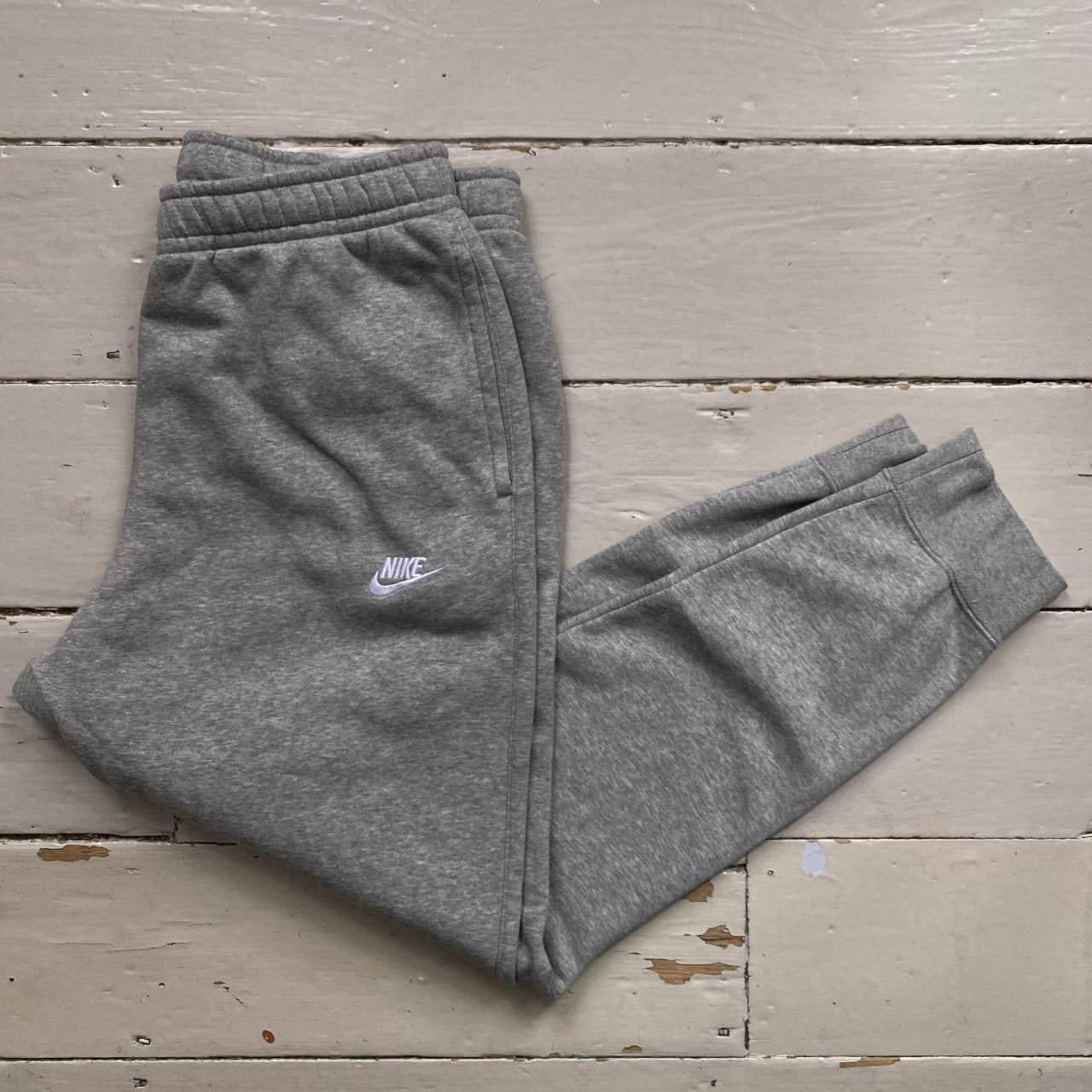 Nike Swoosh Grey and White Joggers (Large)