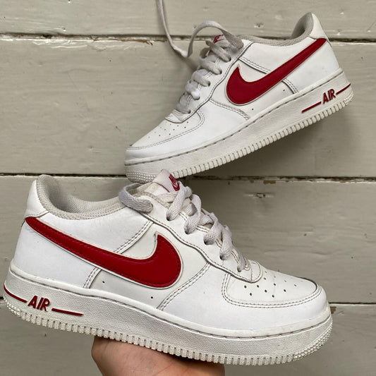 Nike Air Force 1 Red and White (UK 4)