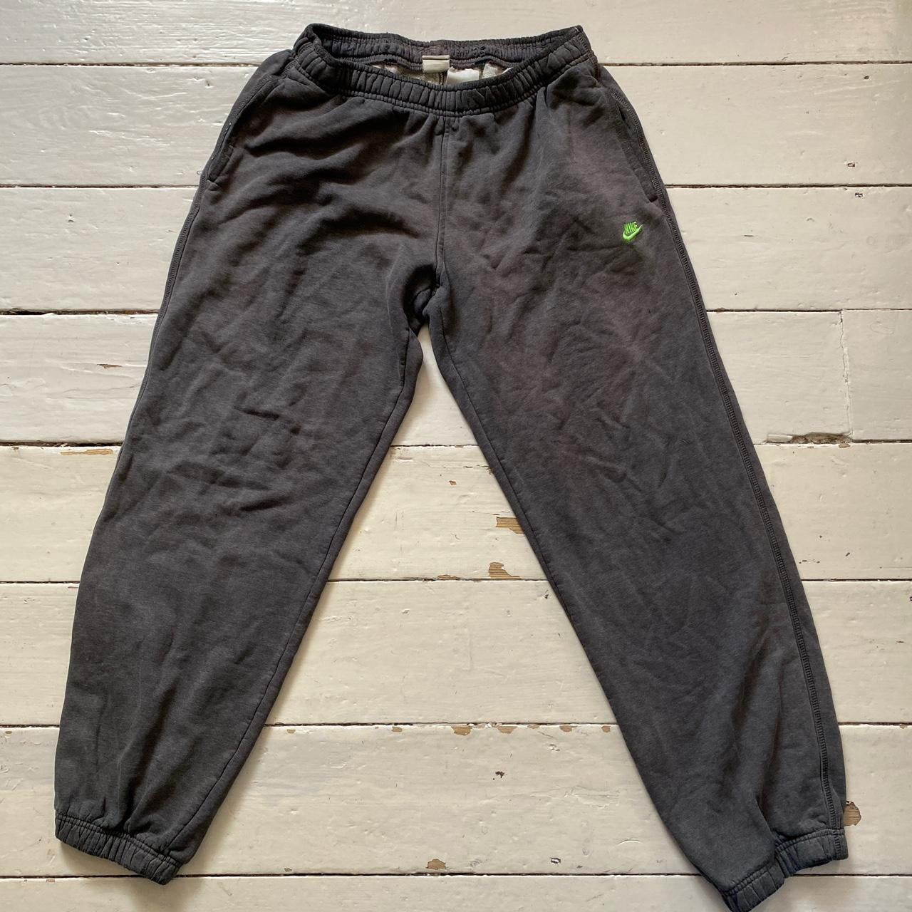 Nike Swoosh Grey and Green Joggers (Large)