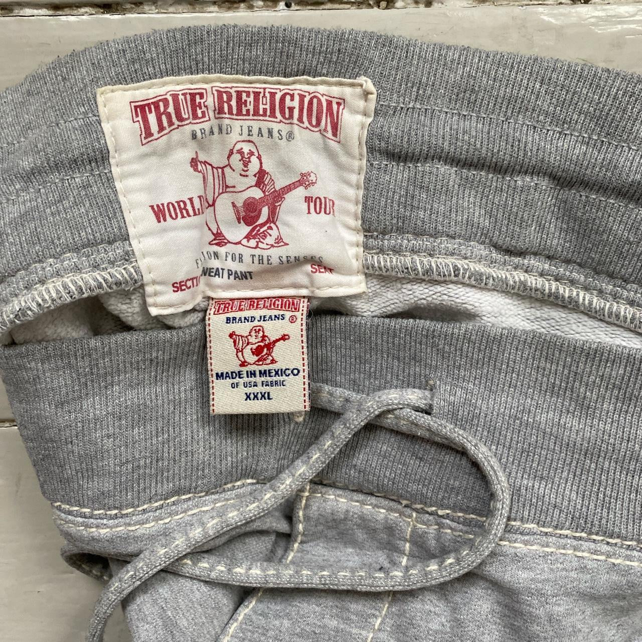 True Religion Big Stitch Grey Joggers (XXXL)