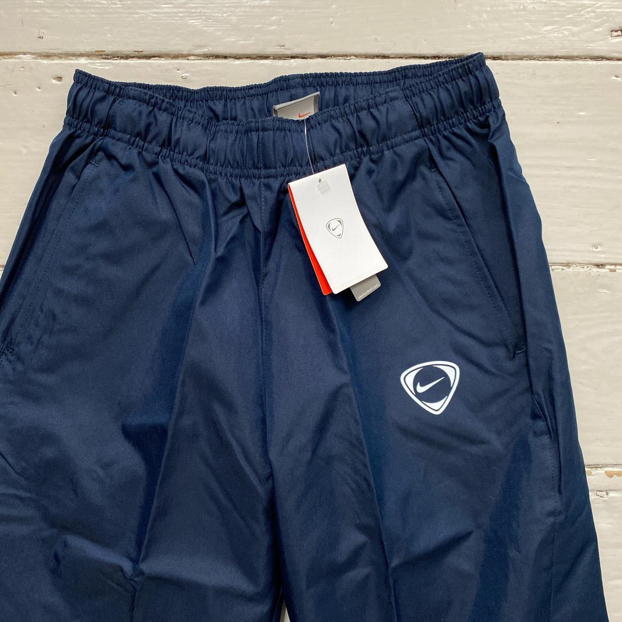 Nike Vintage Navy Swoosh Shell Bottoms (Womens Small)