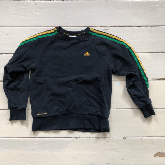 Adidas Rasta Striped Black Jumper (Small)