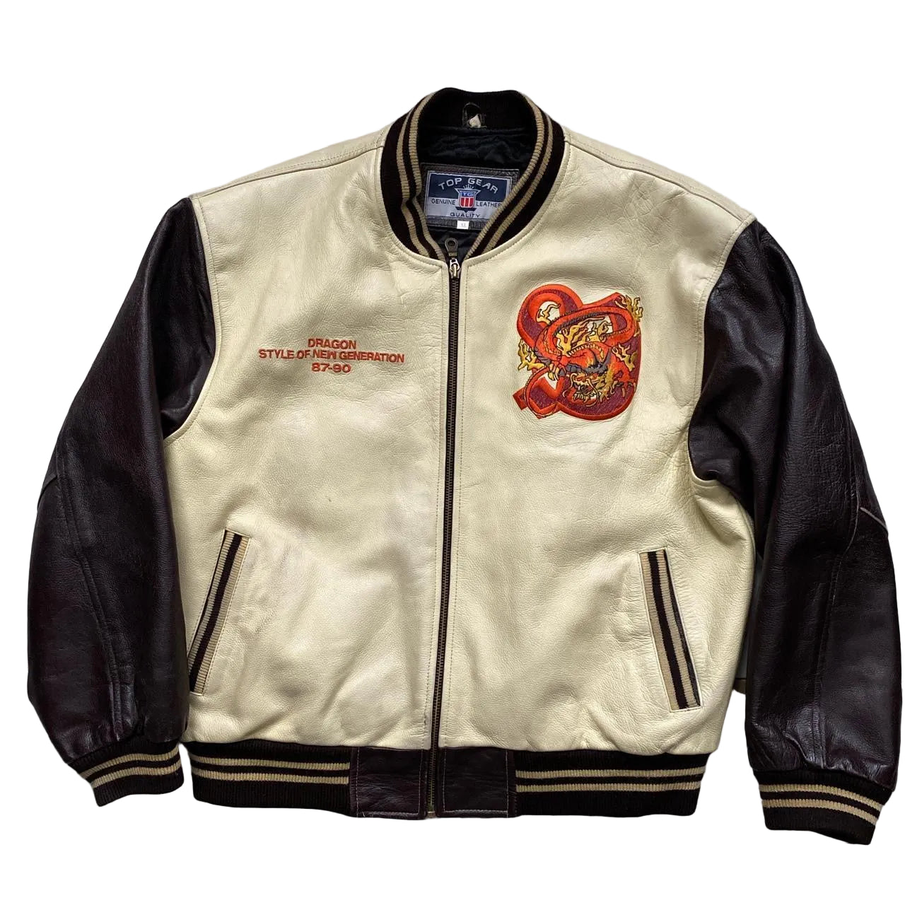Dragon Top Gear Leather Vintage Jacket (XL)