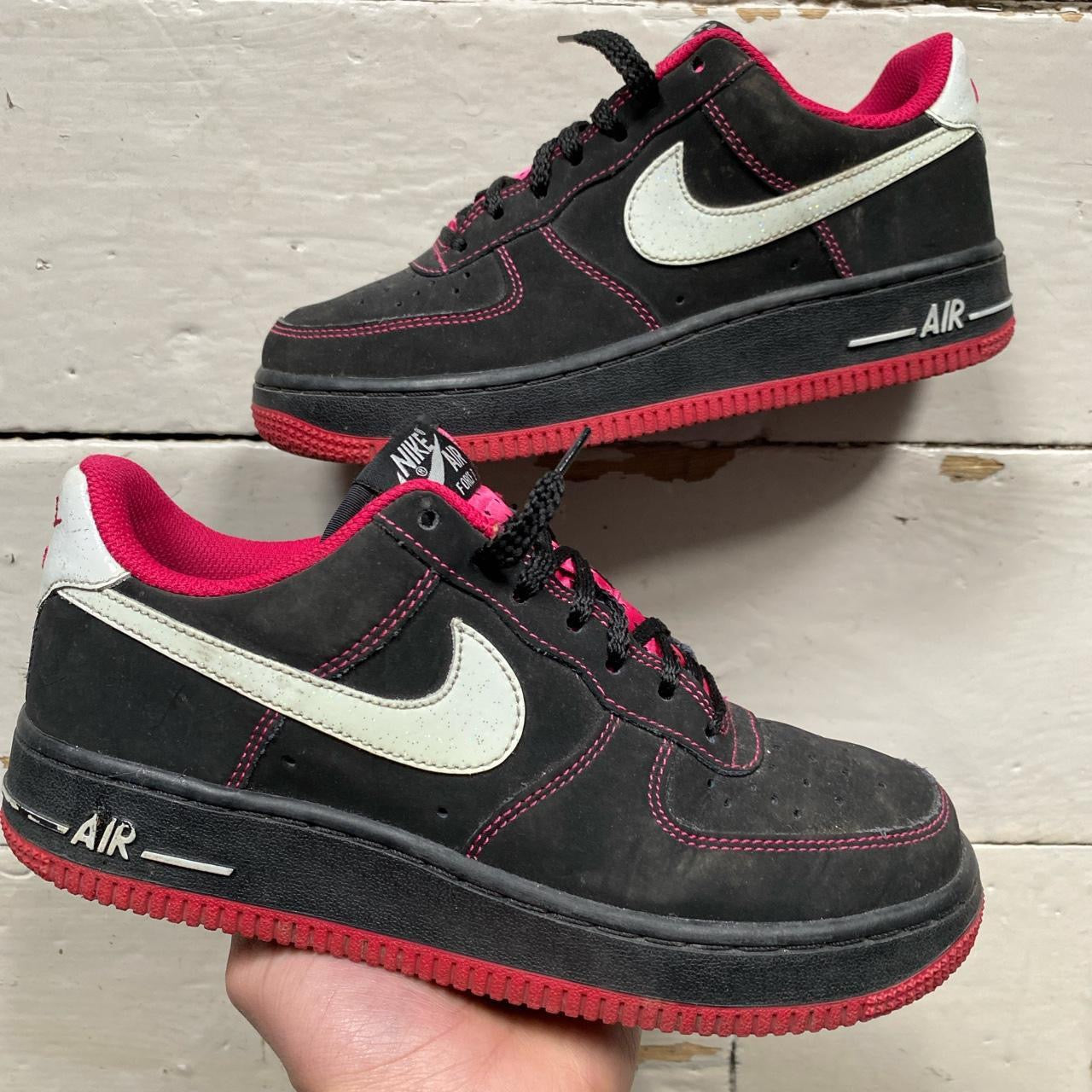 Nike Air Force 1 Black and Pink (UK 4)