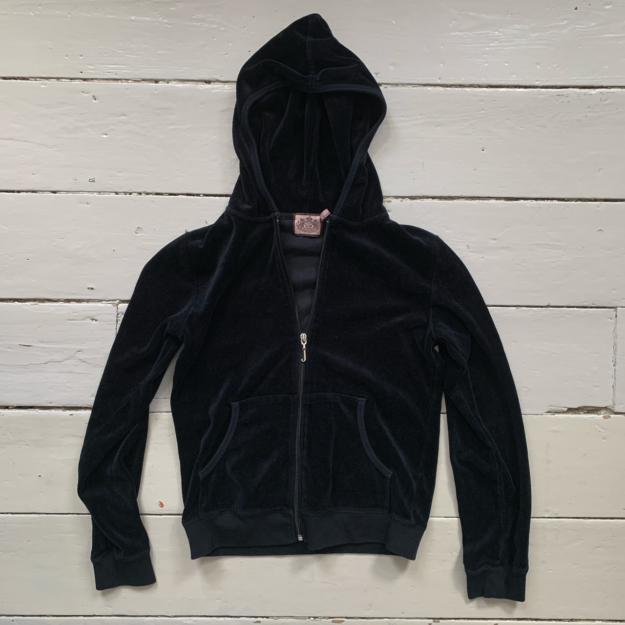 Juicy Couture Black Velour Hoodie (UK 10)