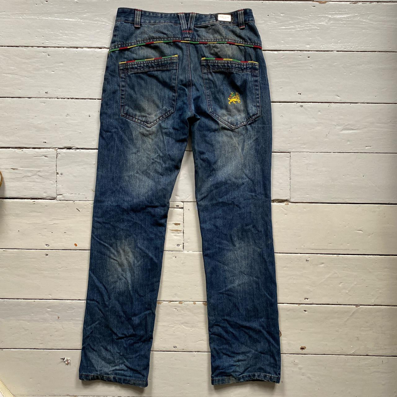 Raw Blue Vintage Rasta Lion Jeans (32/34)