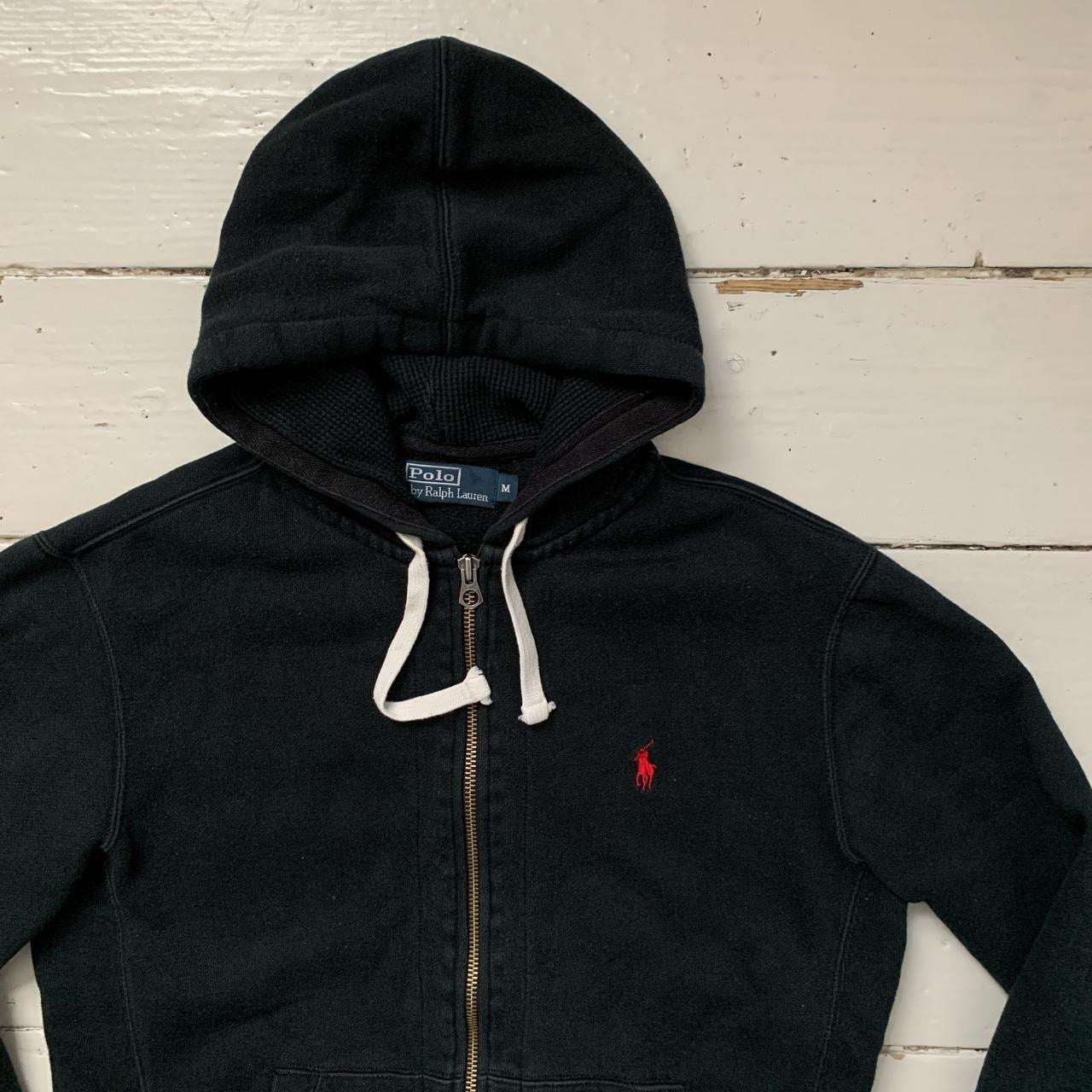 Polo Ralph Lauren Black and Red Hoodie (Medium)