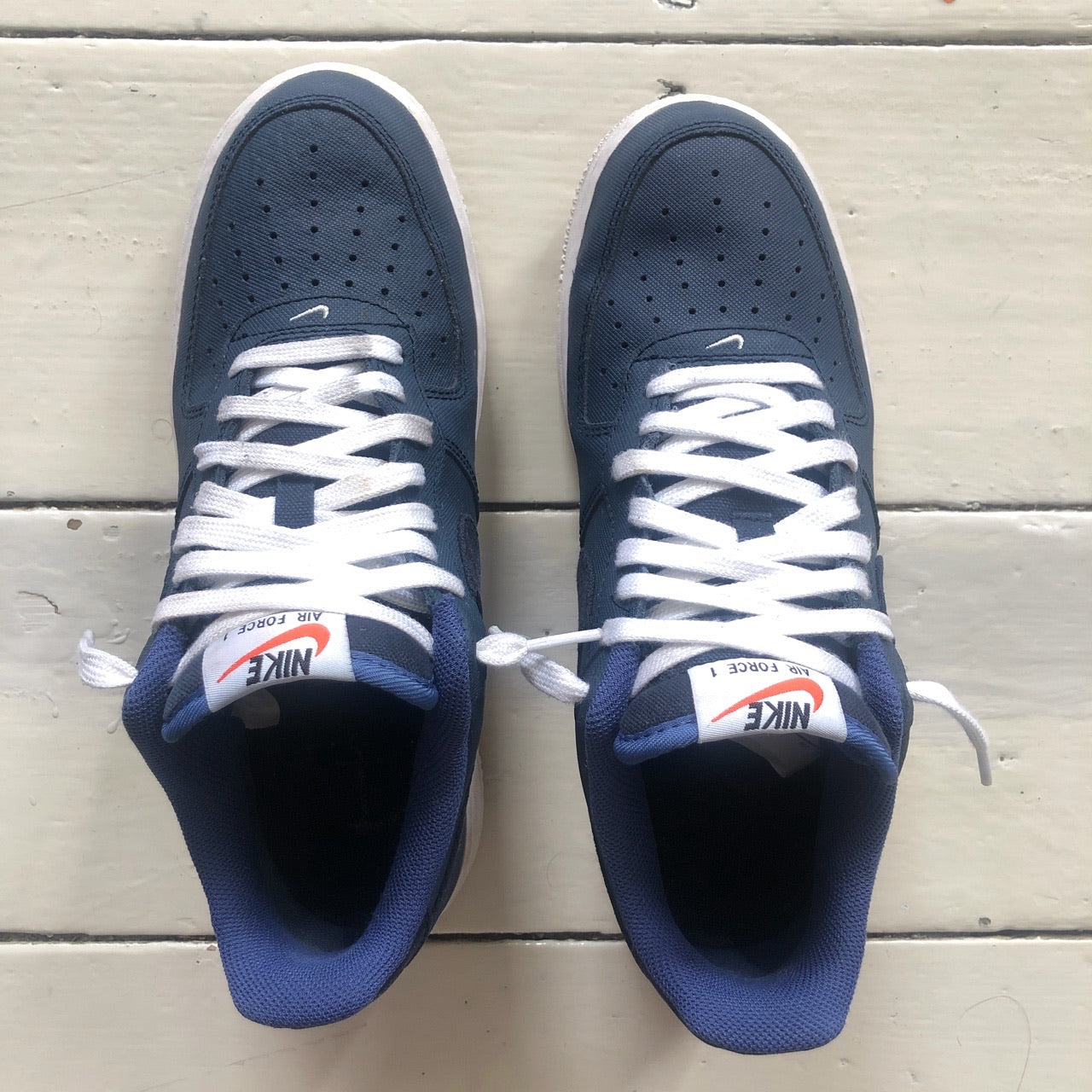 Nike Air Force 1 Navy and White (UK 7)