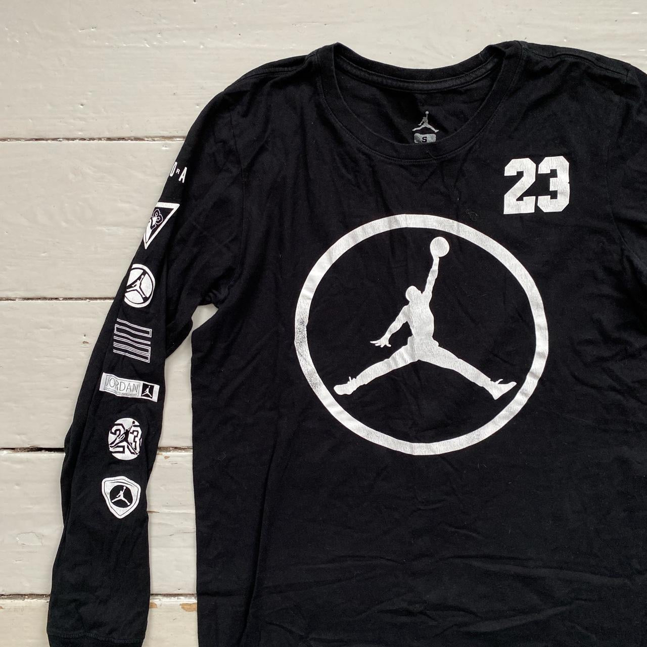 Jordan 23 Black and White Long Sleeve T Shirt (Small)