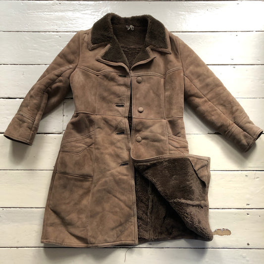 Vintage Sheepskin Long Coat (Medium)