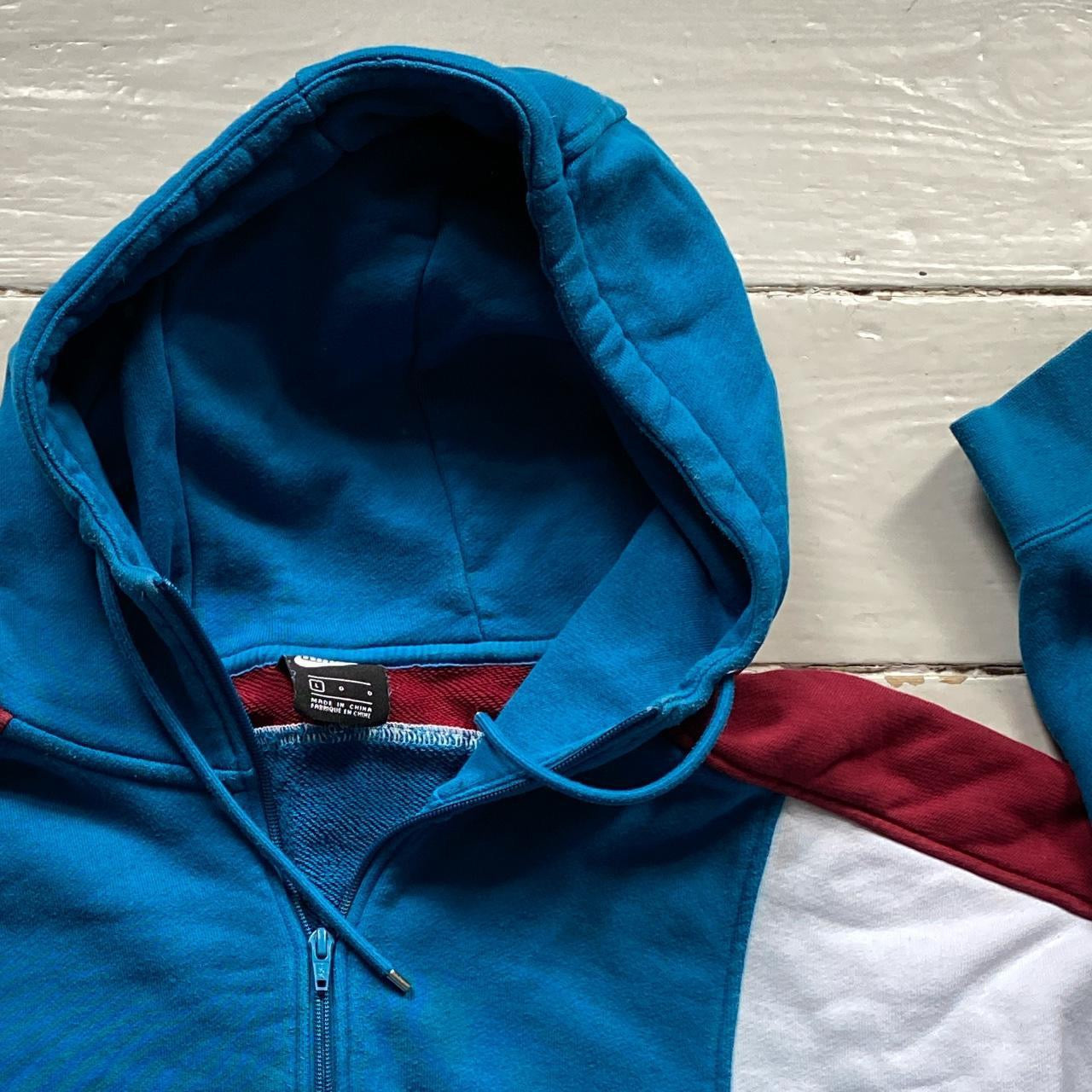 Nike Swoosh Blue White and Red Hoodie (Large)