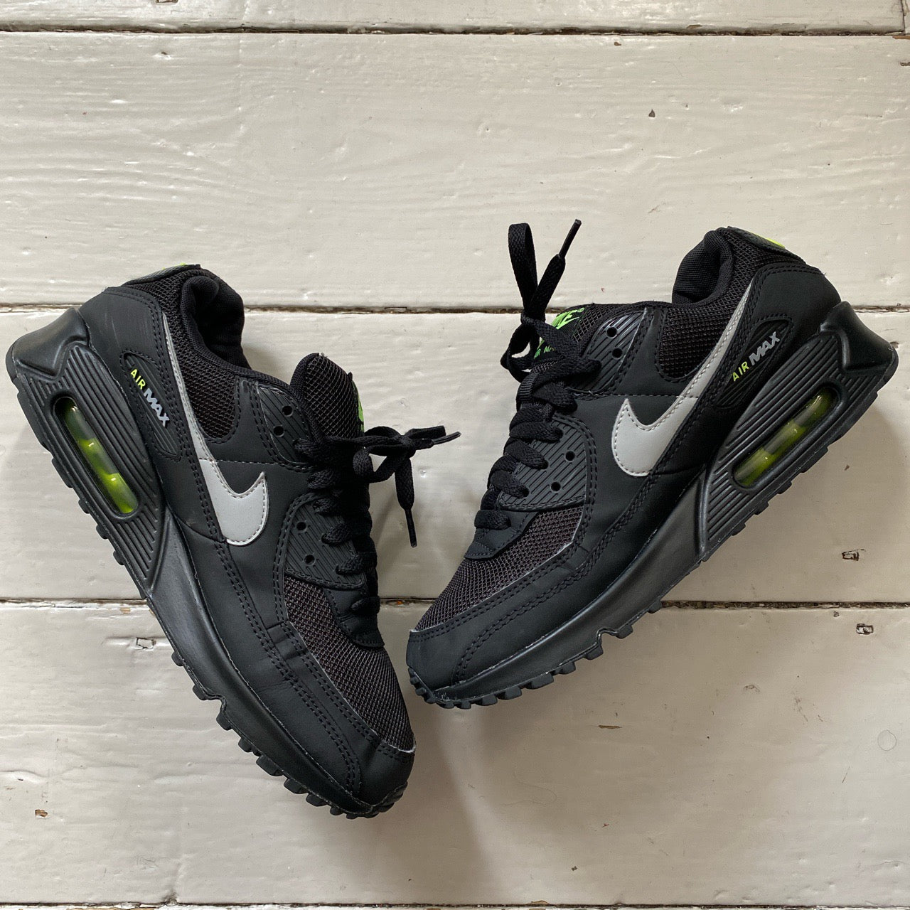Nike Air Max 90 Black and Neon (UK 8)