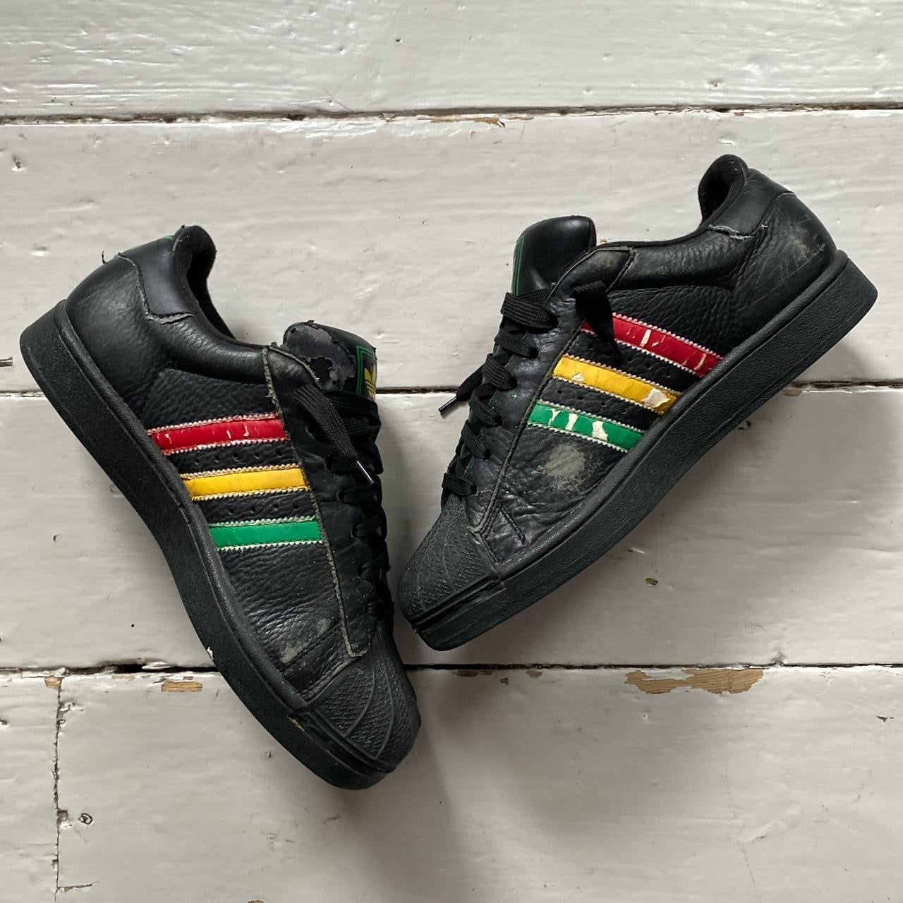 adidas gazelle silver green womens Adidas Superstars Rasta Black (UK 9) – Wear Garson