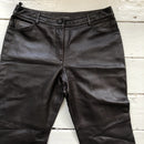 Jaeger Brown Leather Trousers (32/30)
