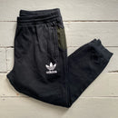 Adidas Originals Black and Green Joggers (XL)