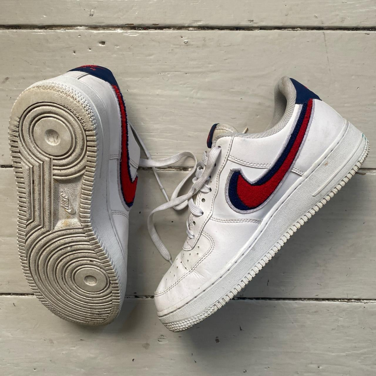 Nike Air Force 1 Towel Swoosh White Red Blue (UK 7)