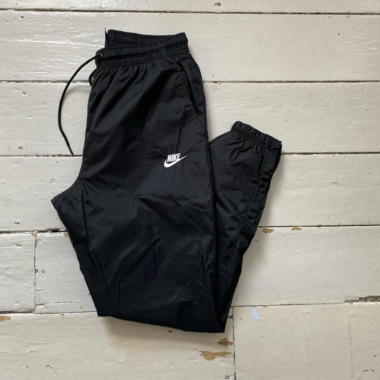 Nike Swoosh White and Black Shell Bottoms (Medium)