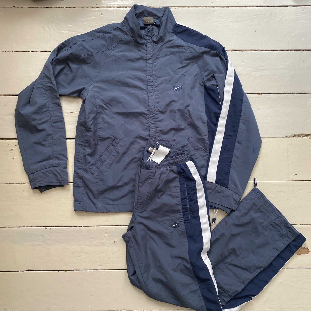 Nike Hexi Logo Vintage Blue Tracksuit (Small both)