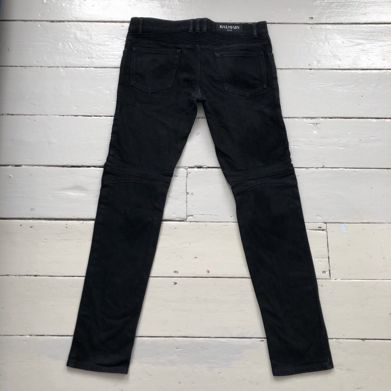 Balmain Black Motorcycle Slim Jeans (31/31)